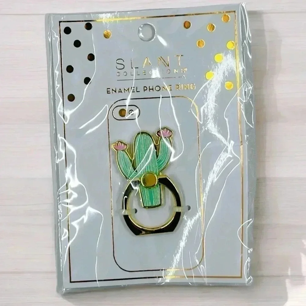 Cactus Cell Phone Ring Gold 1.5x1 inch Cute Selfie Holder Desert Arizona